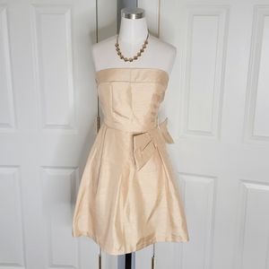 Champagne Dress w/ oversized bow: Semi-formal, holiday, special occasion